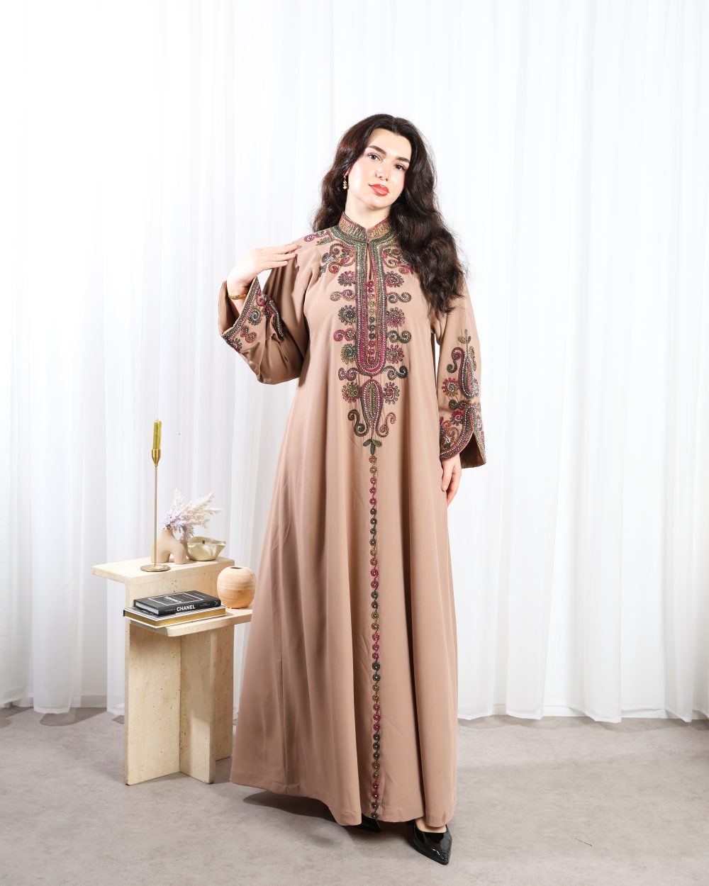 جلابيه حرير شك تطريز